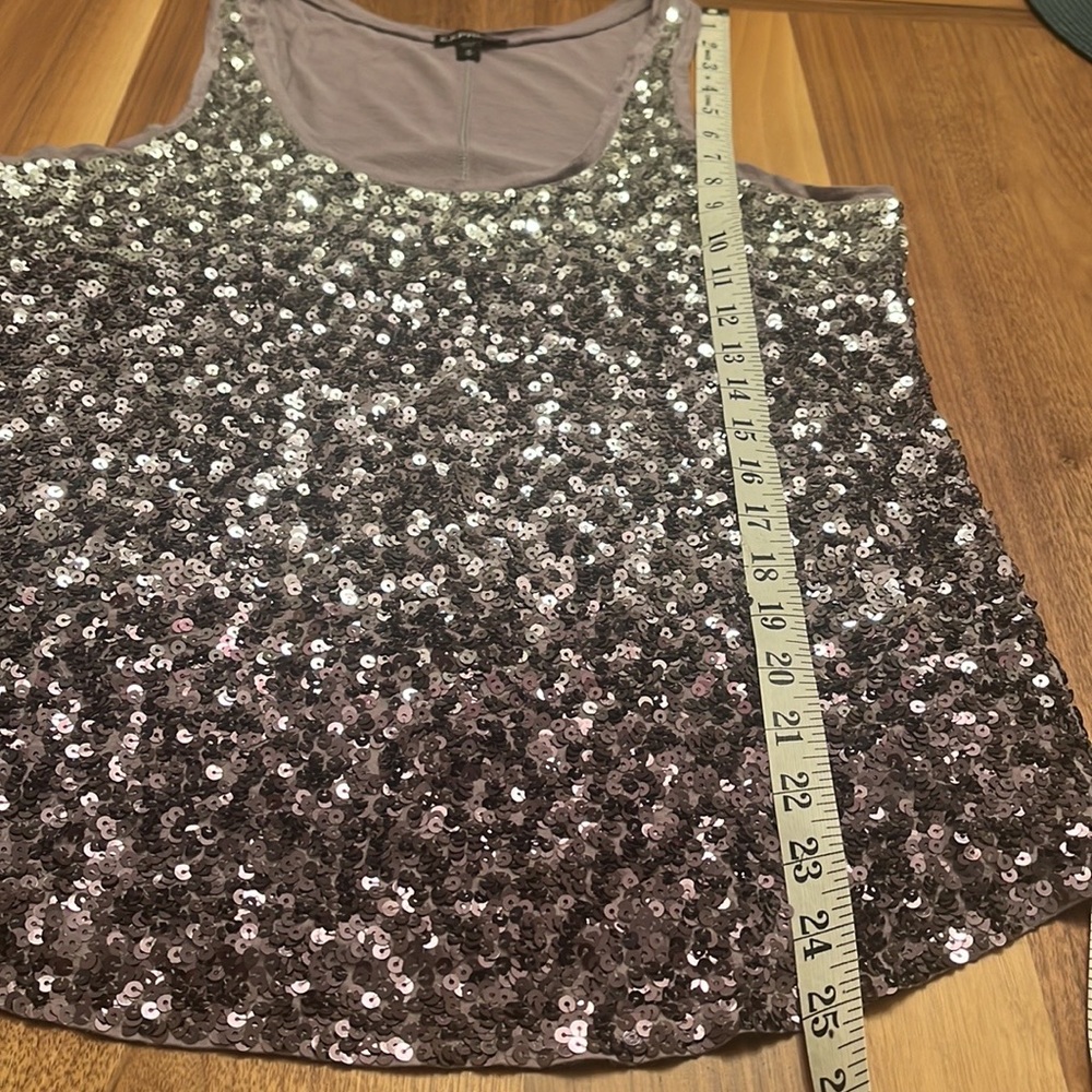 Express Top Silver Sequence Ombre Size M Excellen… - image 5